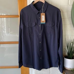 Prana Men’s Navy Button Down - Size L